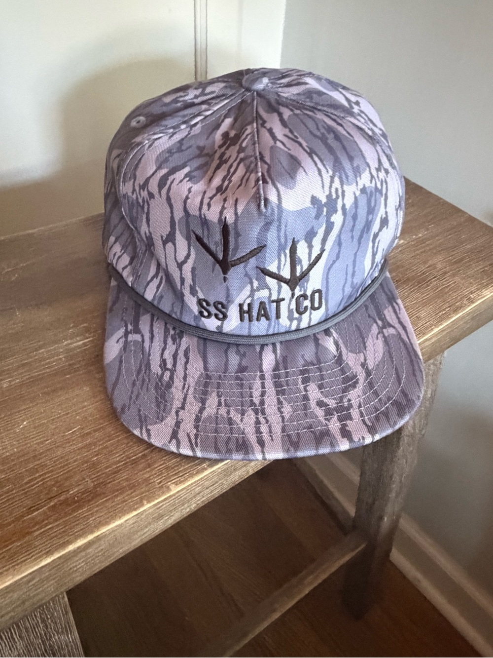 Southern String Hat Co Gray Camo Style Snapback Hat NWT